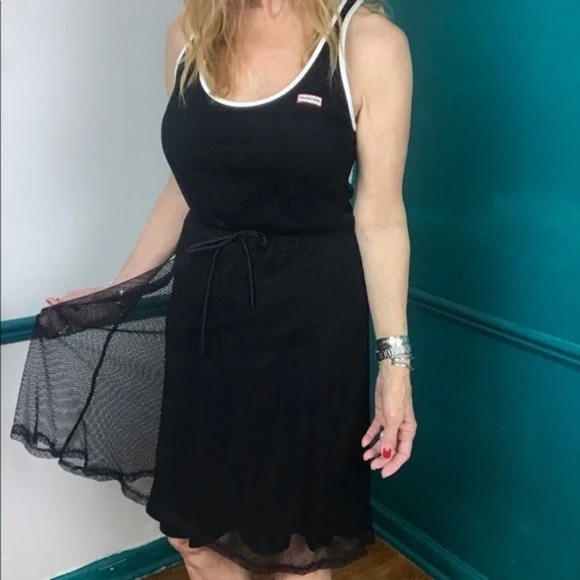 Hunter for Target black midi t back mesh dress size medium - Picture 4 of 9